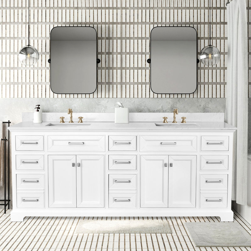 RENIST 84" Double Bathroom Vanity Base Only | Wayfair